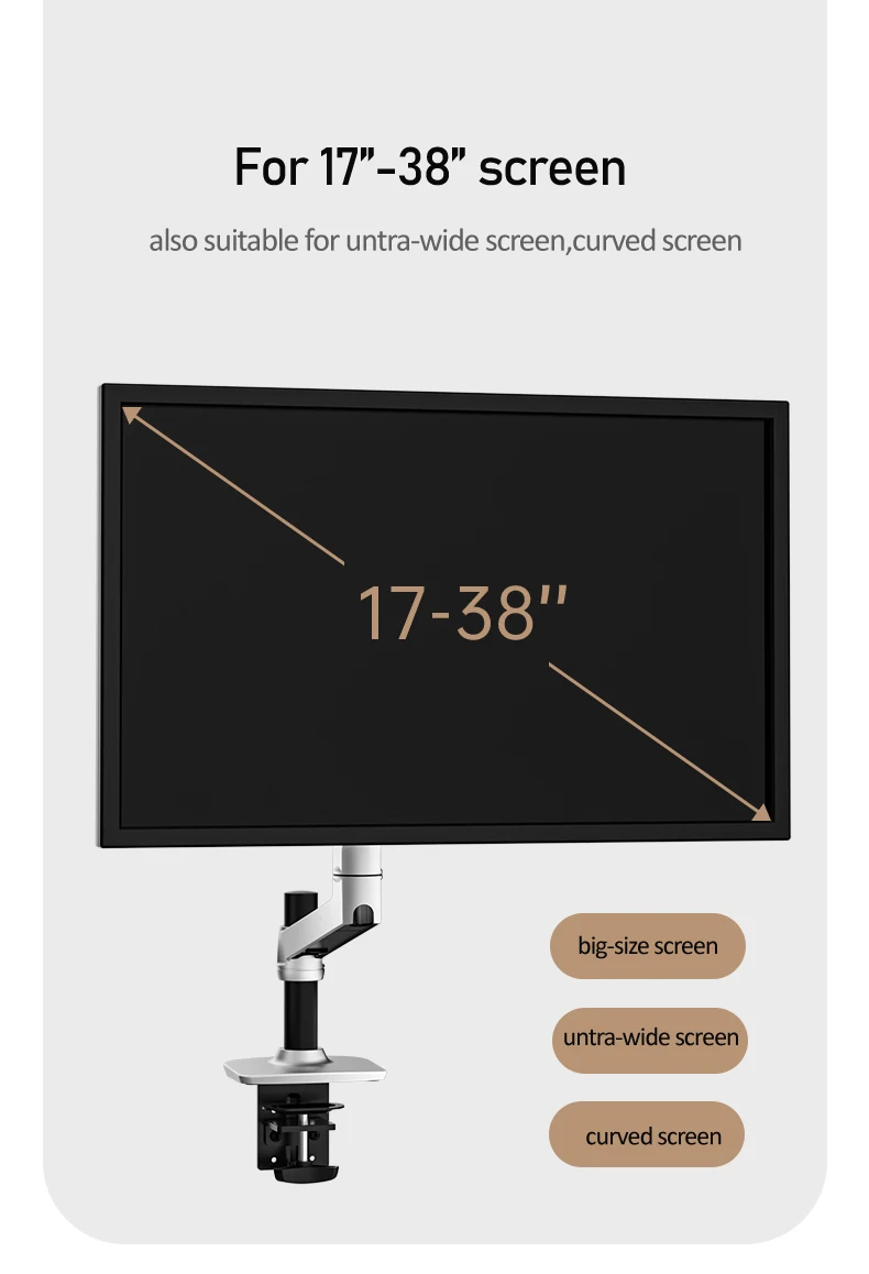 Brazo Monitor y Portátil 17" – Resorte Mecánico hasta 11kg - imagen 2