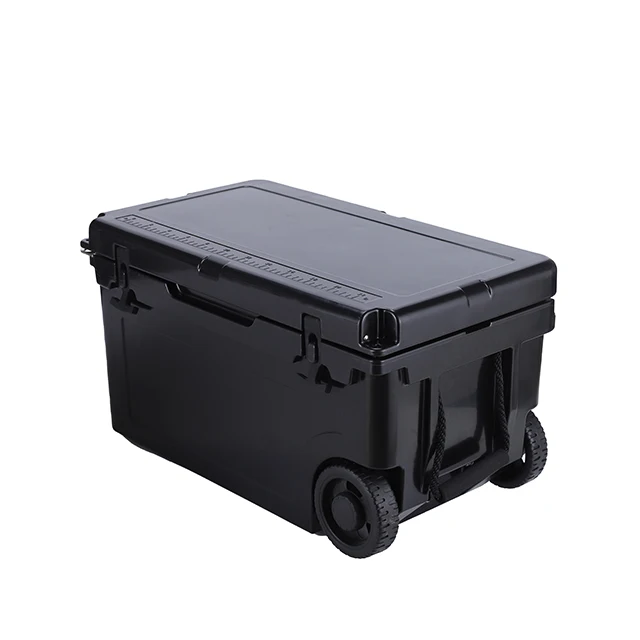 55Qt Heavy Duty Eco-Friendly Rotomolded Thermal Modern Custom Print Ice Chest Cooler Wheels Leakproof Waterproof Food Cans view 2
