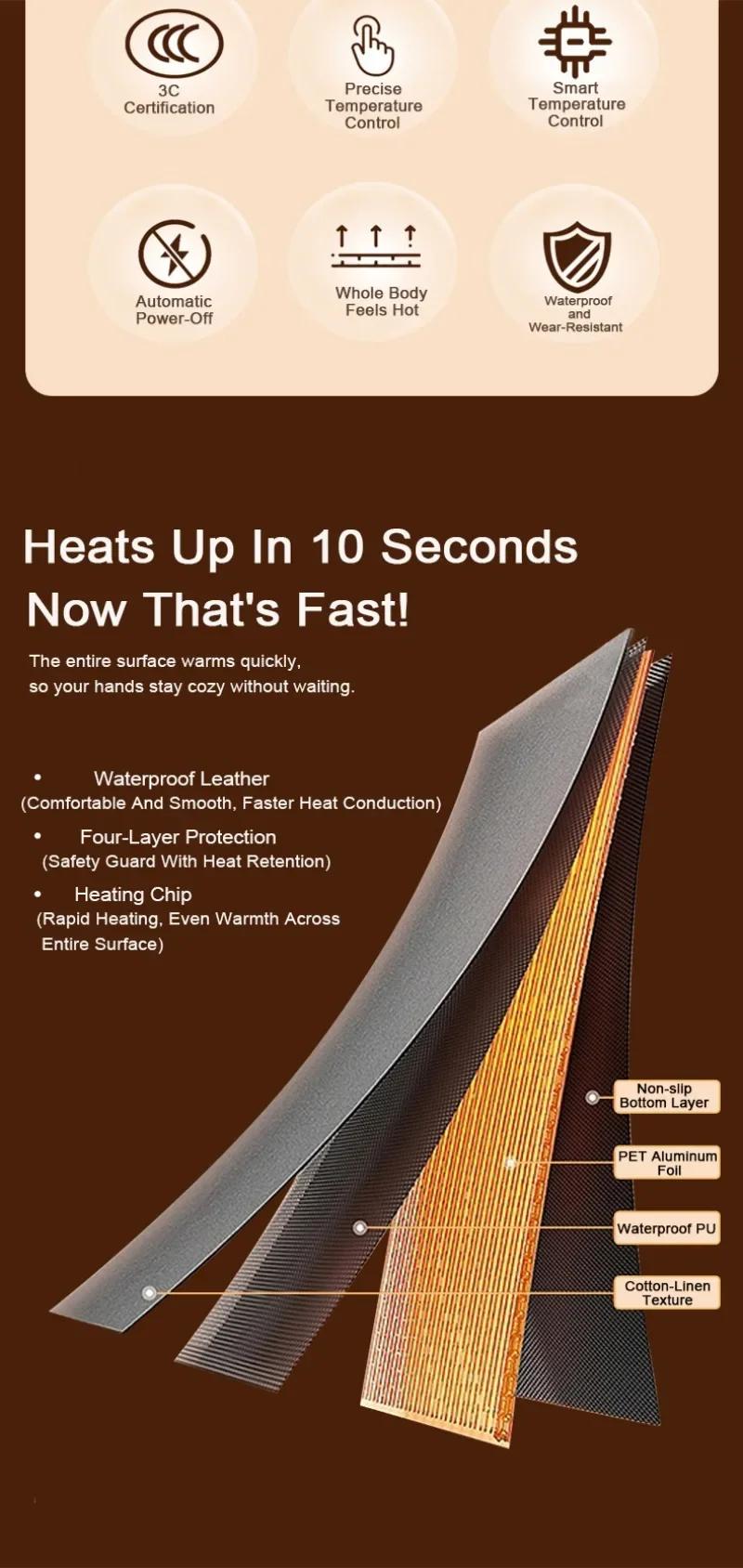 Electric Heat Mouse Pad Table Mat Display Temperature Heating Mouse Pad Keep Warm Hand For Office Computer Desk Keyboard Winter