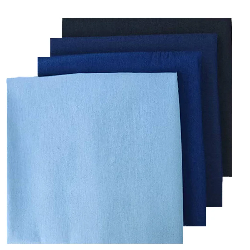 4 Pieces of 50X50Cm Denim Fabric, Blue Solid Color, Fine and Lightweight, Handmade Doll Clothing, Jeans, Skirts, Jackets, Bags, Knitting Materials