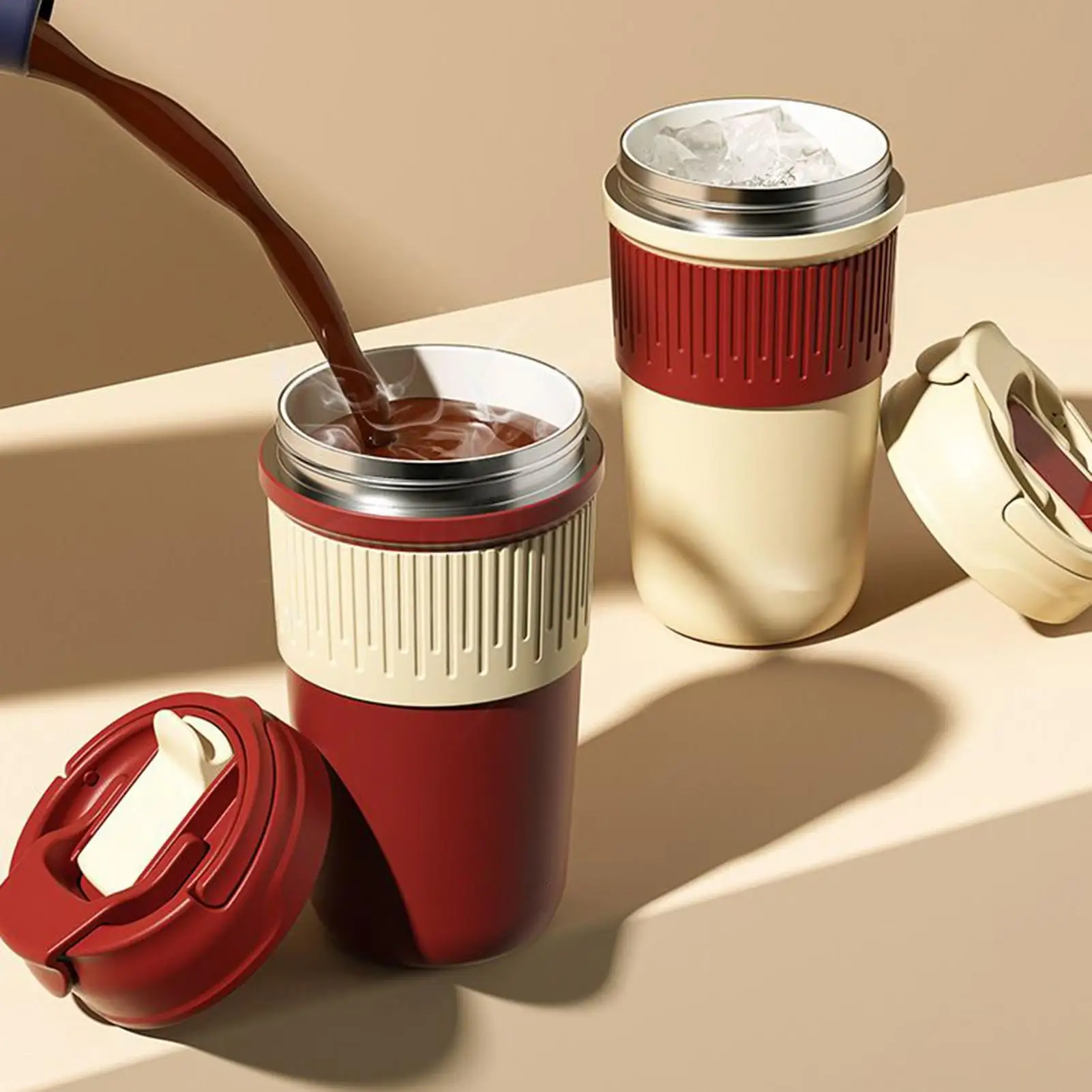 

Stainless Steel Vacuum Insulated Tumbler Water Coffee Tumbler Thermal Cup 450ml Leak-Proof Thermal Cup Travel Mug for Juice Tea