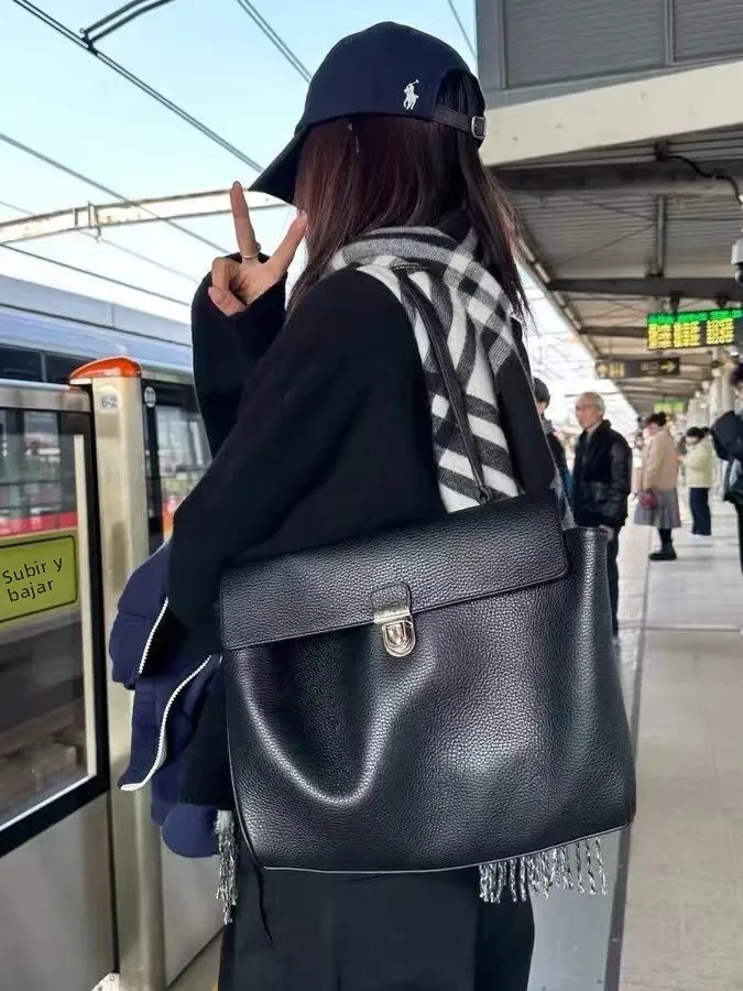 Bolso de hombro de gran capacidad para mujer, estilo coreano, elegante, para ir al trabajo, color platino, sencillo, a la mod...