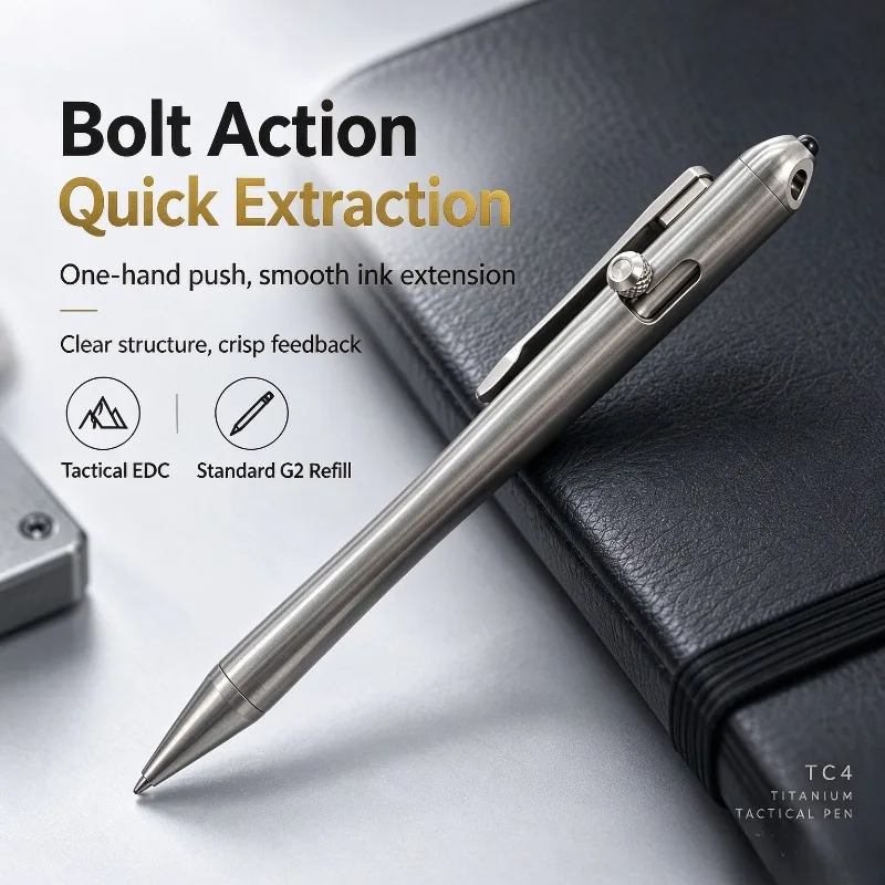 Titanium  EDC Tactical Pen Multifunctional Signature Pen Emergency Glass Breaker Portable Outdoor Survival Pocket Multi Tool