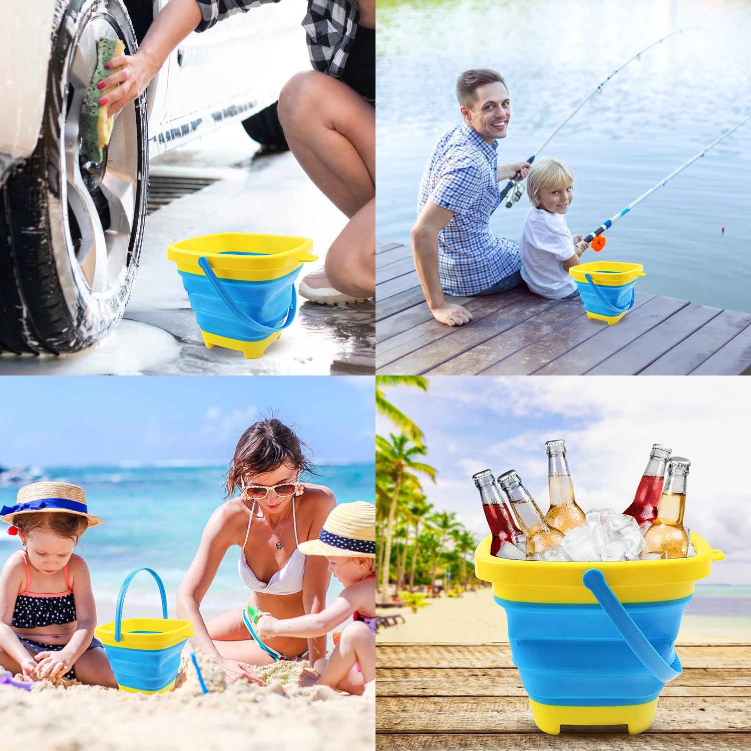Brinquedos de praia de silicone dobrável para crianças, sandbox dobrável portátil, brinquedo ao ar livre para crianças, verão