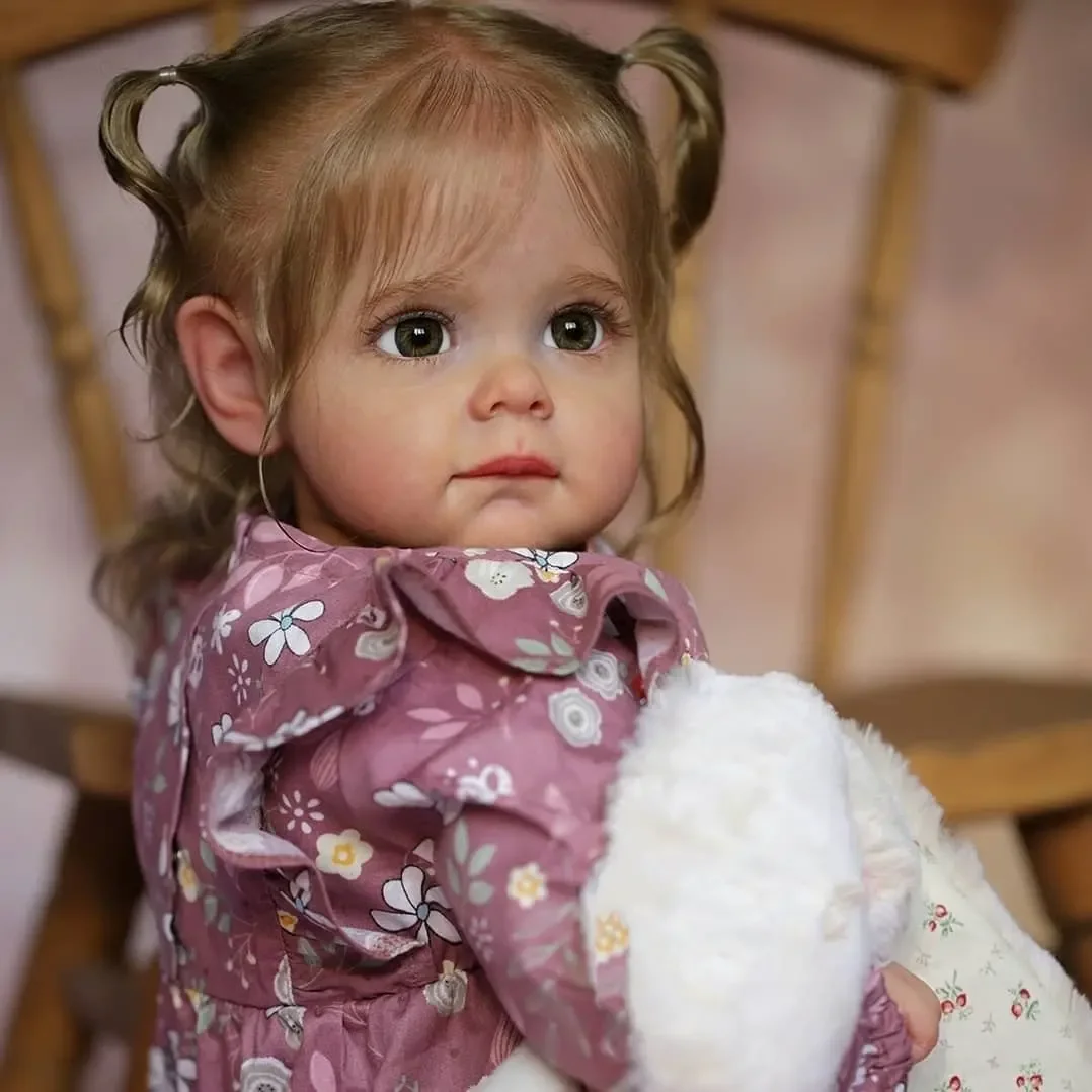 Neonato Maggie fatto a mano in pelle 3D di alta qualità Reborn bambino dettagliato realistico capelli radicati a mano bambola d'arte da collezione