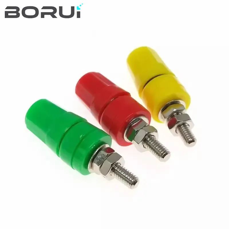 5pcs M4X36 Pure Copper Terminal 4mm Banana Jack Socket 20A Binding Post Banana Plug Connector