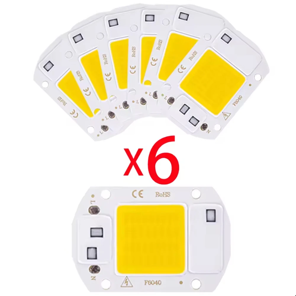 6pcs LED Chip Diodes Lamp Bulb 50W 30W 20W COB CHIP 220V LED Lamp Beads LED module For Flood light Spotlight DIY No Need Driver