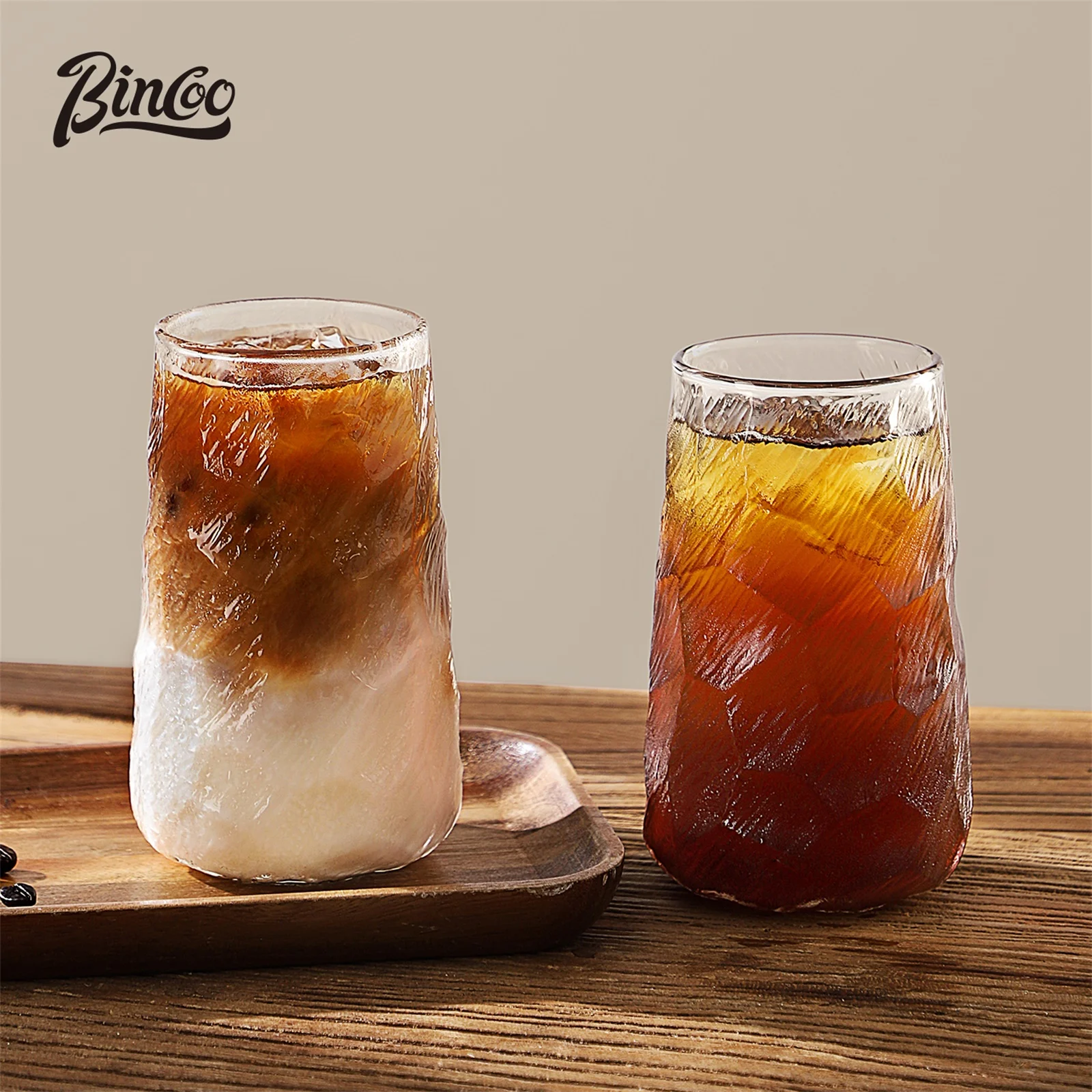 Bincoo Retro Style Glass Tumbler Set for Dirty Americano Afternoon Tea and High End Design with Elegant Look Ideal for Home