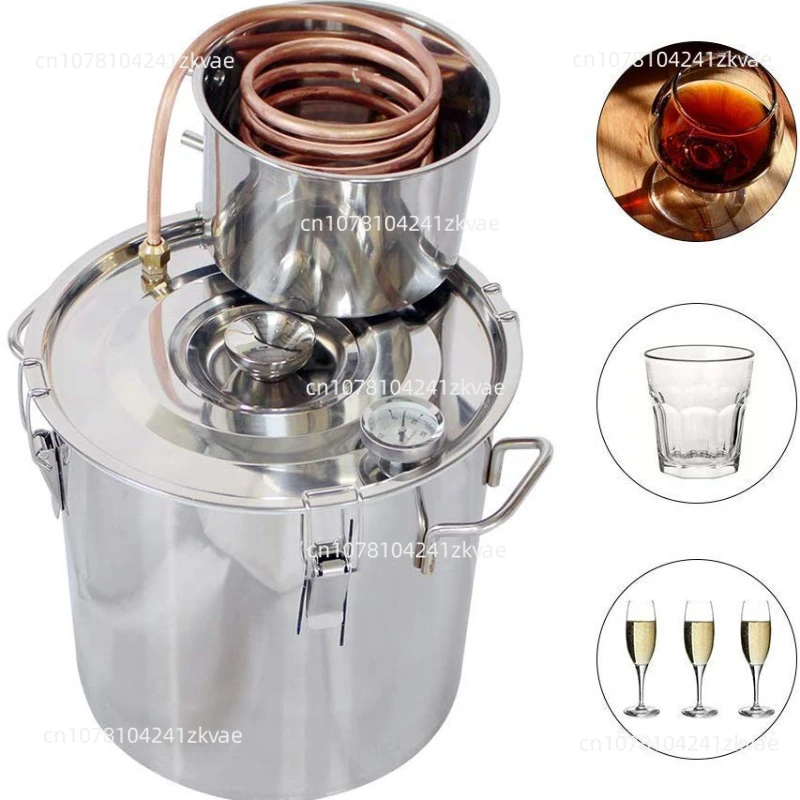 10L/20L 2/5 Distiller Copper Tube Moonshine Still Spirits Home Brew Wine Making Kit Stainless Steel Oil Boiler