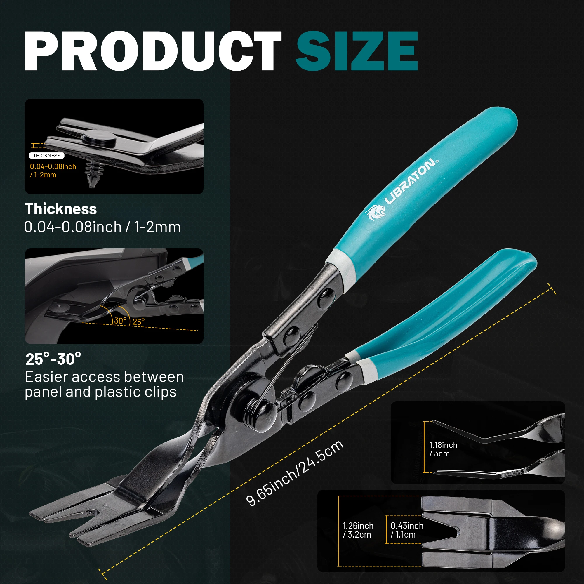 Libraton Auto Clip Pinze Strumento Pannello Clip Pinza Dispositivo di Rimozione di Fissaggio Automotive Auto Trim e Porta Pannello Rimozione Rivetto Strumento di Riparazione 1 pz