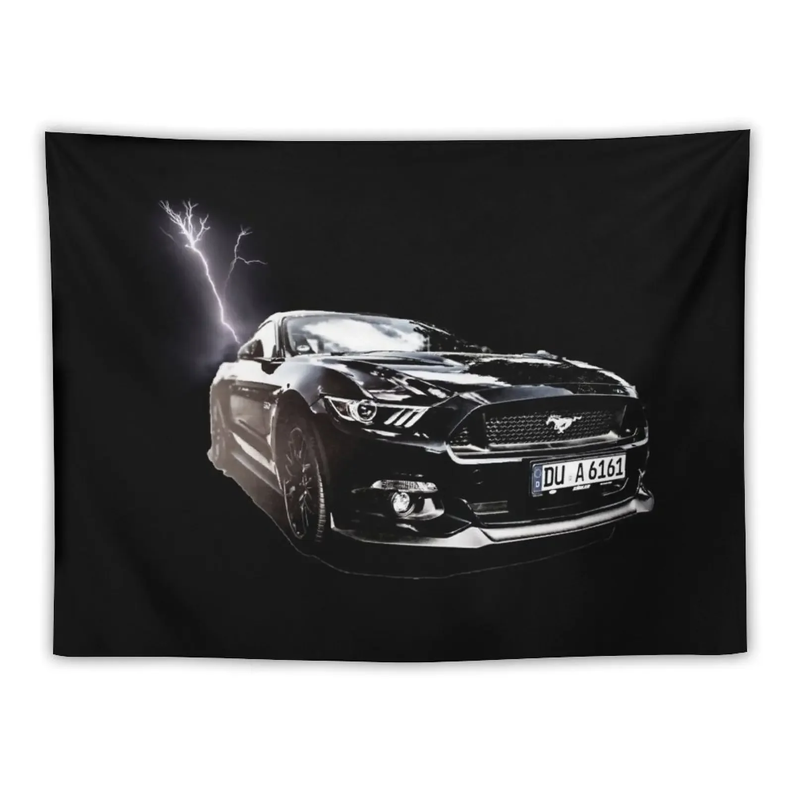 Black Mustang Tapestry Wall Hanging Bedroom Decor Tapestry