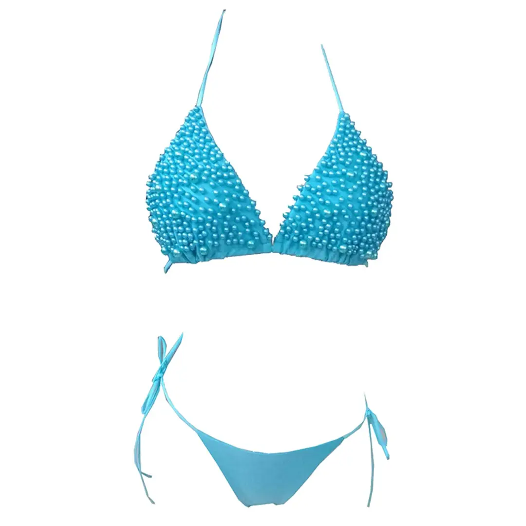 Sexy Neckholder-Mini-Bikini, Damen-Badeanzug, zweiteiliger Bikini-Set, luxuriöser Perlen-Badeanzug, Badebekleidung für Damen, V2090 – Detail 38