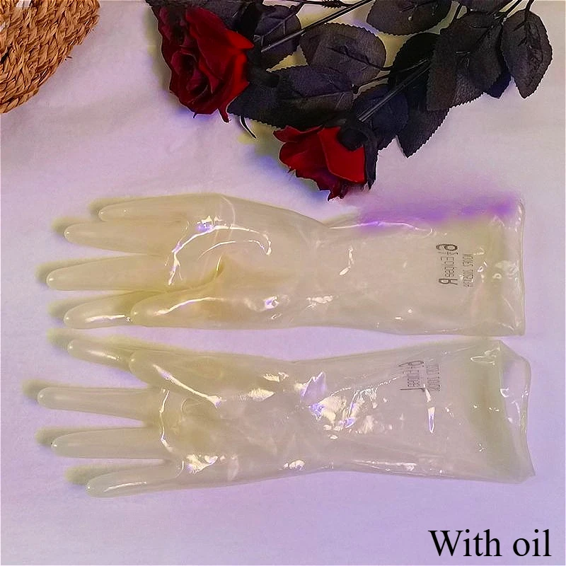 Ultra-thin Latex Finger Gloves Transparent Rubber Gloves Unisex Adult Sexy Lingerie Accessories High Elasticity Tight Fitting