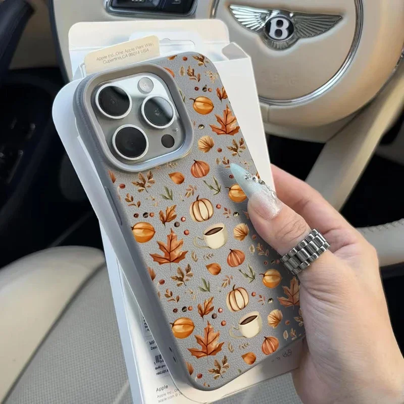 秋のハロウィン パンプキン コーヒー柄 サムスン Galaxy S25 Ultra S24 S23 S22 S21 S20 S10 Ultra Plus S24 FE 携帯電話ケース