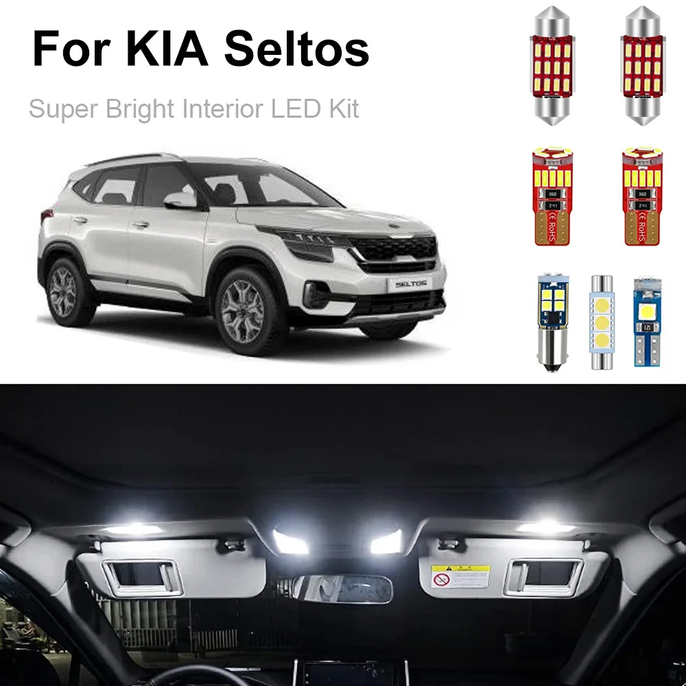 11Pcs Car Led Interior Light Kit For KIA Seltos 2019 2020 2021 2022 Dome Map License Plate  Canbus