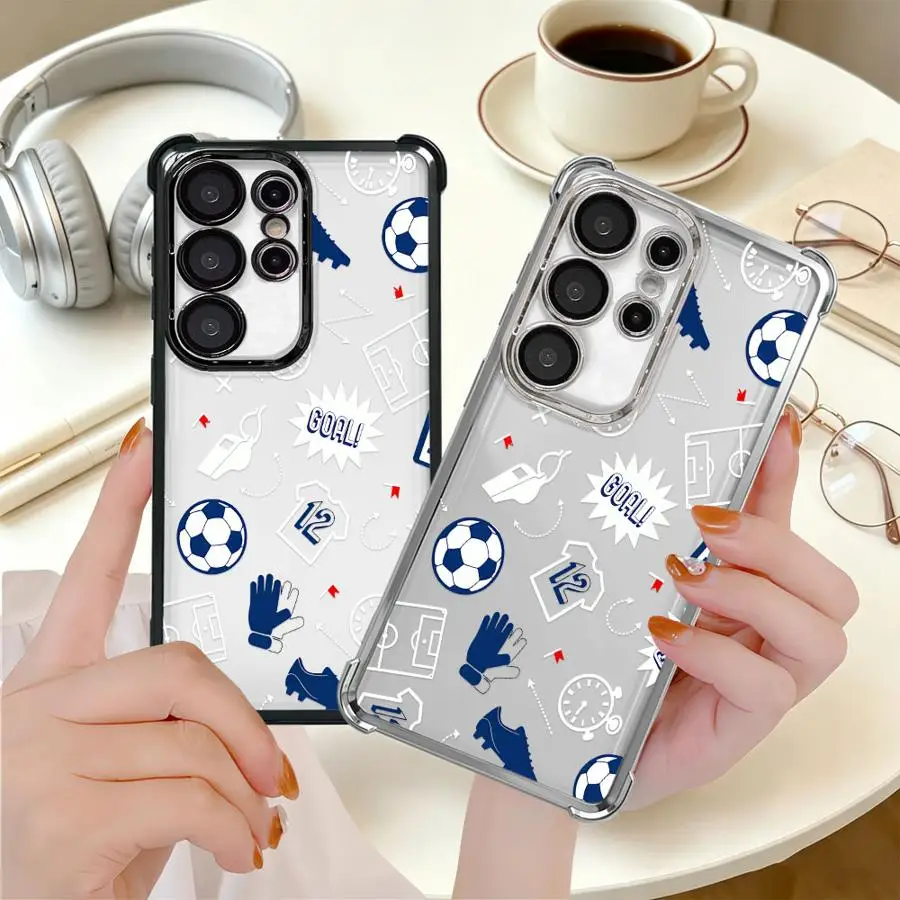 Soccer Icon Case for Samsung Galaxy S26 Ultra S25 Edge S24 S23 Plus Note 20 S21 S20 FE S22 Soft Phone Cover
