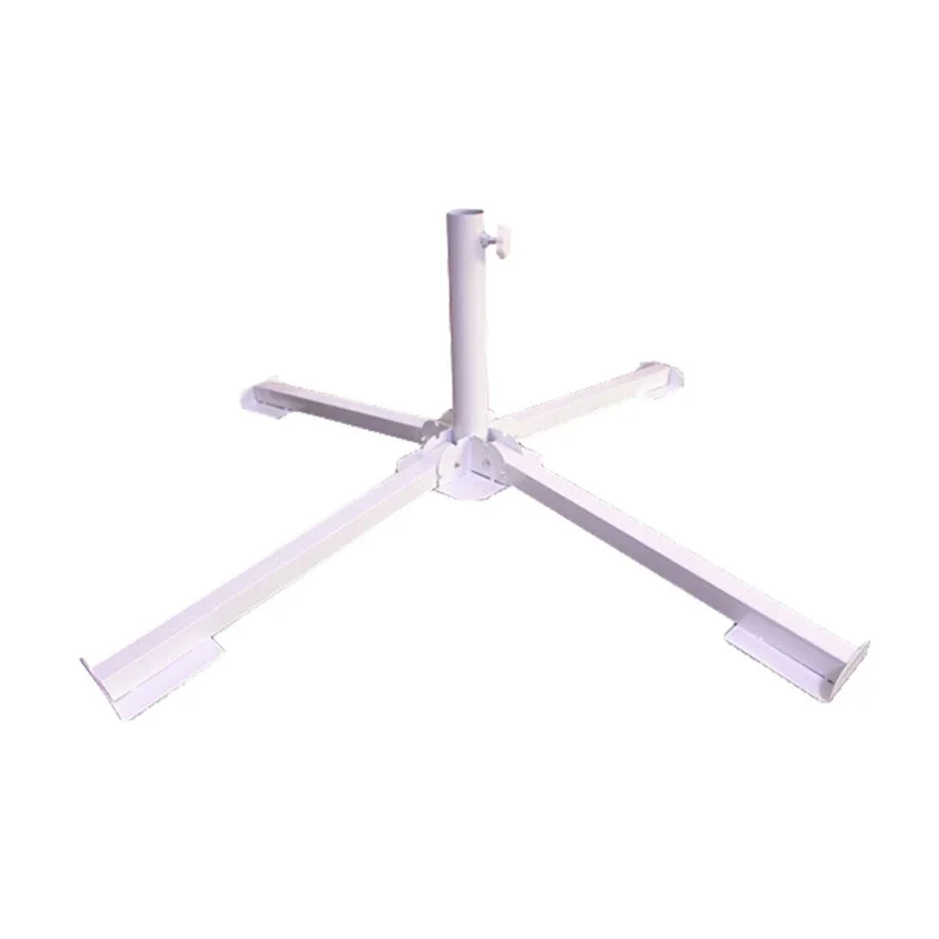 Beach Umbrella Stand Foldable Adjustable Portable Sunshade Umbrella Base Holder Stand Outdoor, White Painted