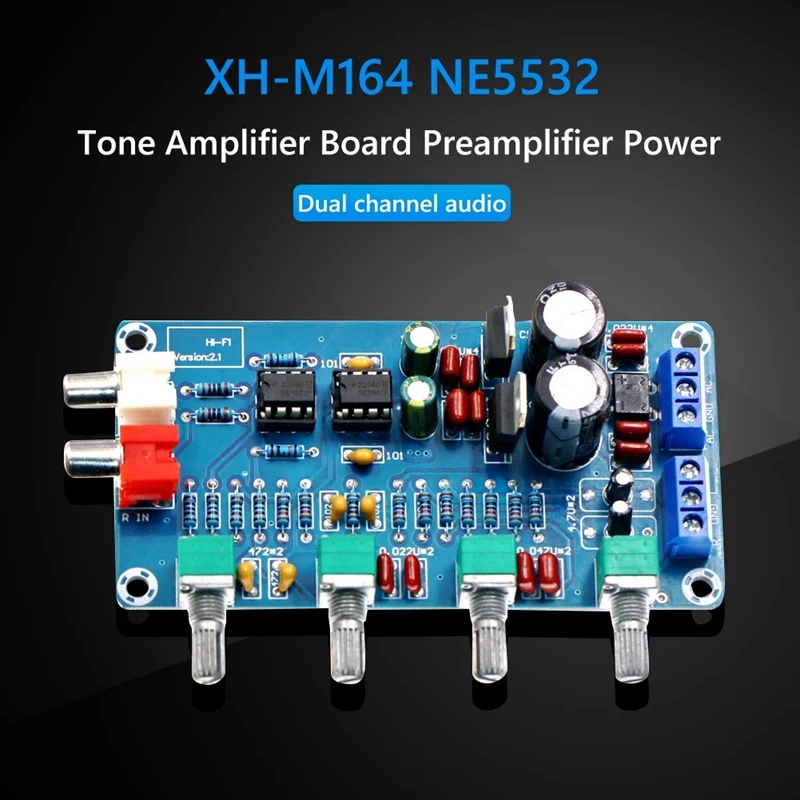 XH-M164 Amplifier Tuning Board Dual Channel 4 Way NE5532 Power Supply High Medium Low Frequency Professional Equipment