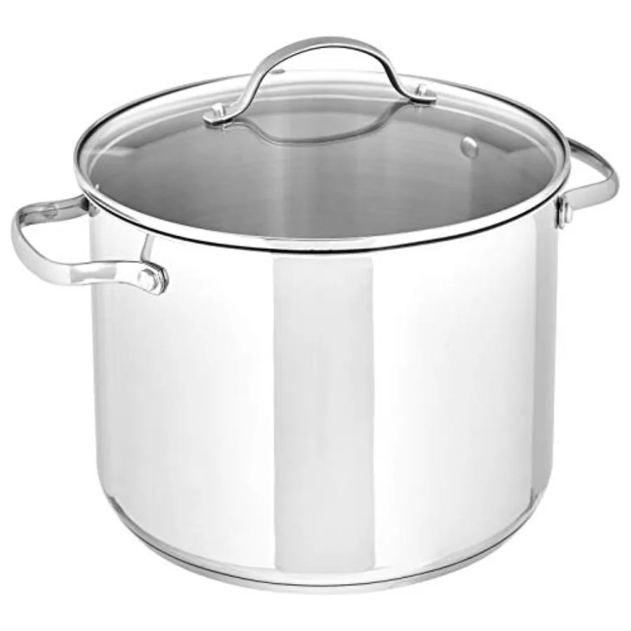 

8 Quart Stainless Steel Stock Pot with Lid for Cooking Large Meals Even Heating Across the Base for Consistent Results Easy to