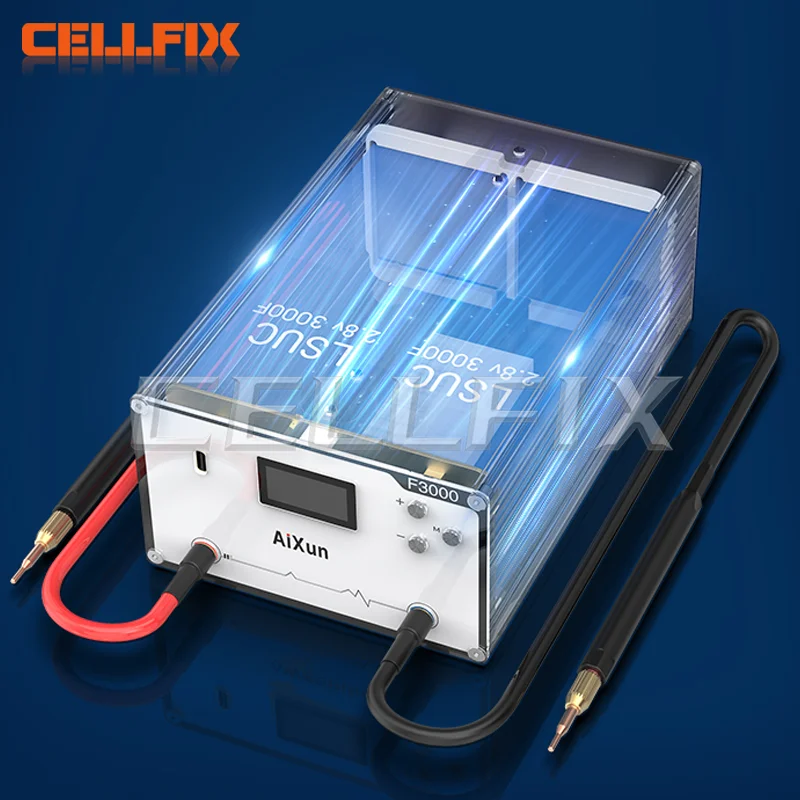 JCID Aixun F3000 Farad Capacitor Spot Welder with 3 Working Modes 2.8V 3000F Double Pulse Solder Nickel Plated Welding Machine