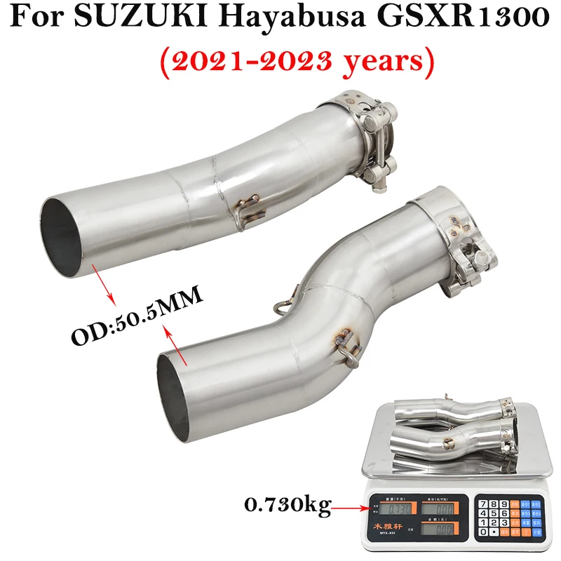 Slip On For Suzuki Hayabusa GSXR1300 GSXR 1300 2021-2023 Motorcycle Exhaust Escape System Modify Double Middle Link Pipe Muffler