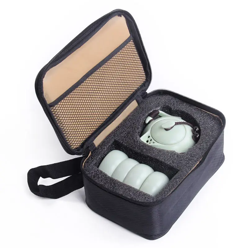 

1 комплект портативных китайских чайных церемоний с пакетом — чайный сервиз премиум-класса кунг-фу для расслабляющих опытов — включает в себя чайник и чашку 2/4 чашки