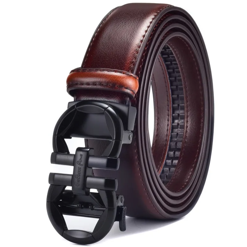 Men's Ratchet Belt with Automatic Buckle Casual Golf Formal Pants Shirt, Adjustable Fit, Comfortable and Easy to Use Width 35mm