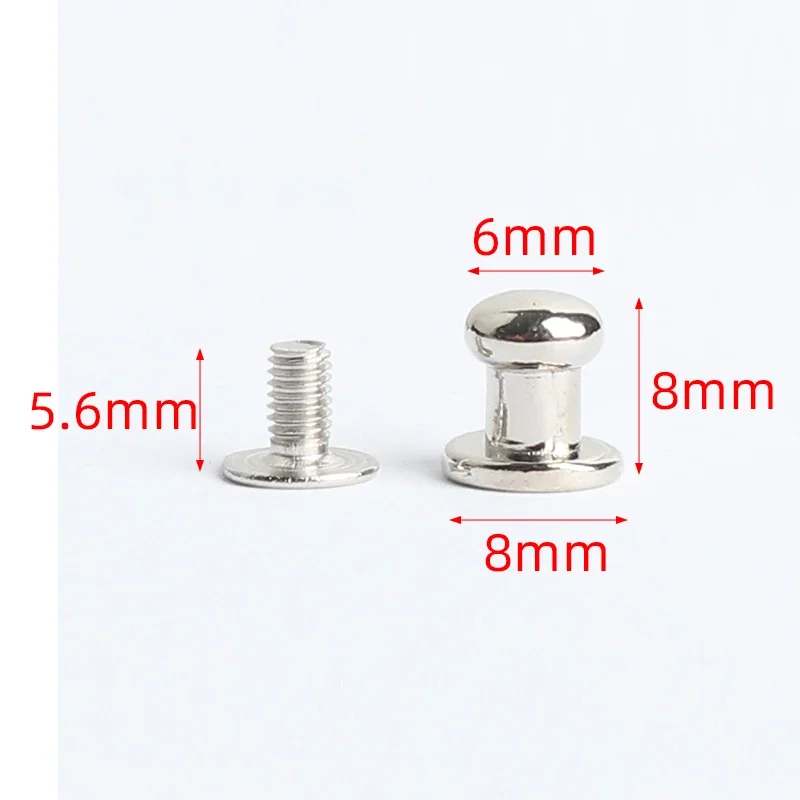 Plains Back 500sets 8mm Zinc Alloy 6 mm Round Head Stud Spot Screwback CraftLeather Bag Belt Chicago Button Screw Pin Nail Rivet