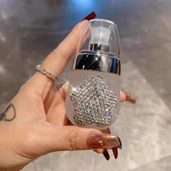 Light Luxury Star Glass Bottle Artificial Diamond-Set Travel Portable Press Emulsion Dispenser Small Empty Bottle