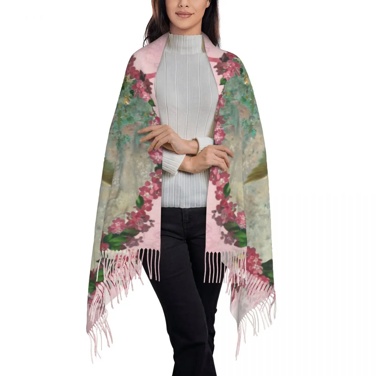 

Customized Printed Victorian Angel Vintage Rose Scarf Women Men Winter Fall Warm Scarves Shawls Wraps