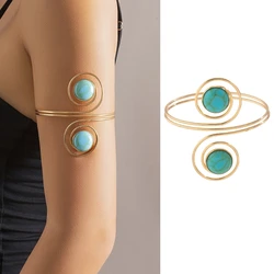 Simple Turquoises Upper Arm Cuff Armlet Armband Bangle Women Jewelry Bangle  Filigree Arm Cuff