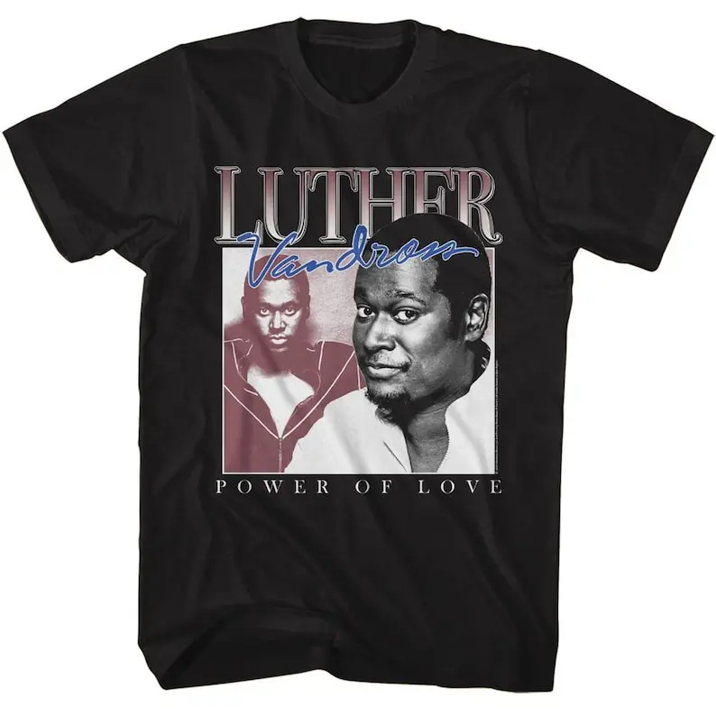 

Luther Vandross Power Of Love Black Adult T-Shirt