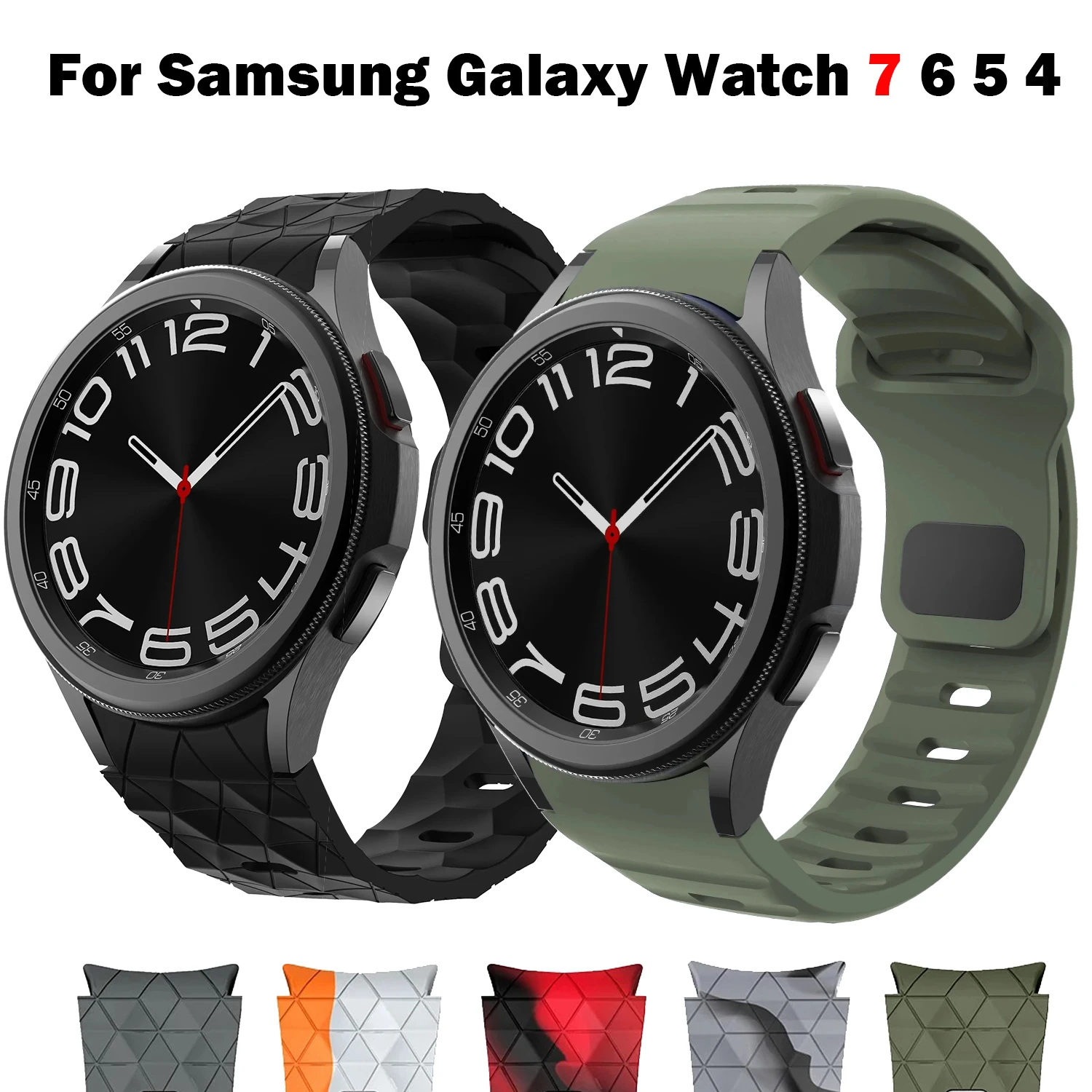 Weiches Silikonarmband für Samsung Galaxy Watch 7 6 5 4 40mm 44mm 45mm Band Galaxy Watch 6 Classic 43mm 47mm Armband Zubehör