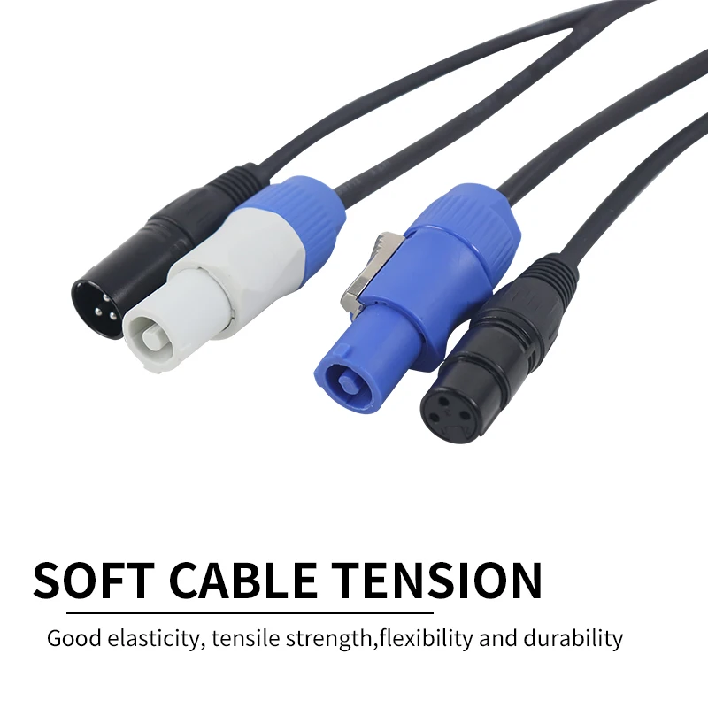 5pcs DMX Powercon Cable Power Wire DMX Cable +powercon Cablefor Stage Wedding DJ Chang Lighting Accessories