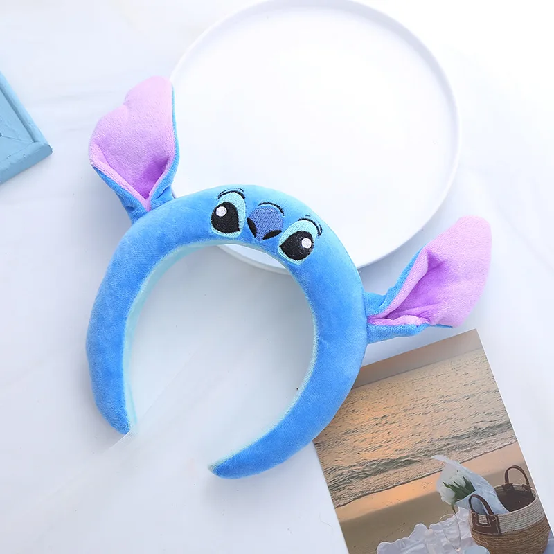 Disney Lilo & Stich Headband Cute Cartoon Stitch Anime Decorative Headband Plush Anti-Slip Hair Band Girl Children Birthday Gift