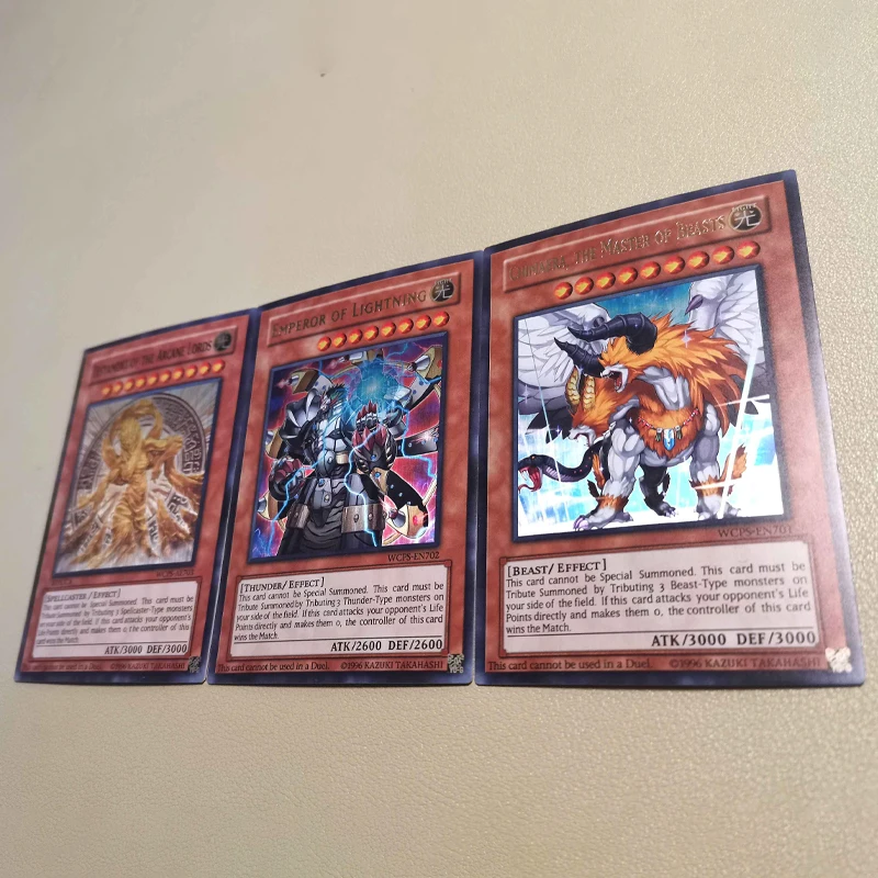 3 قطع DIY يو غي أوه! بطاقة فلاش إمبراطور البرق شيماراتهي سيد الوحوش معهد الأياد الغامضة بطاقة قابلة للجمع