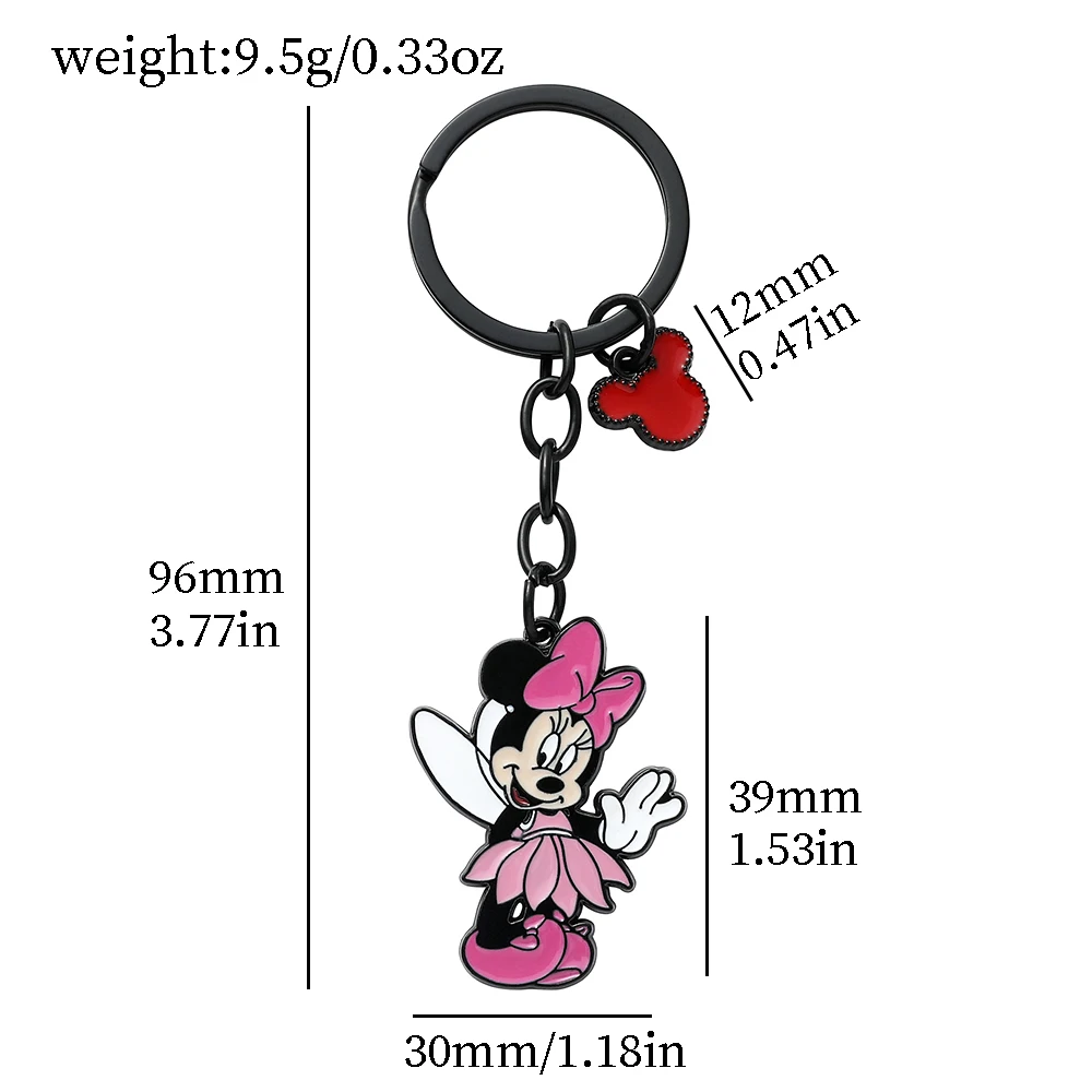 Hot Toys Kawaii Mickey Mouse Metal keychain Mickey Minnie Enamel Pendant Key Chain for Backpack Ornament Keyrings Accessories