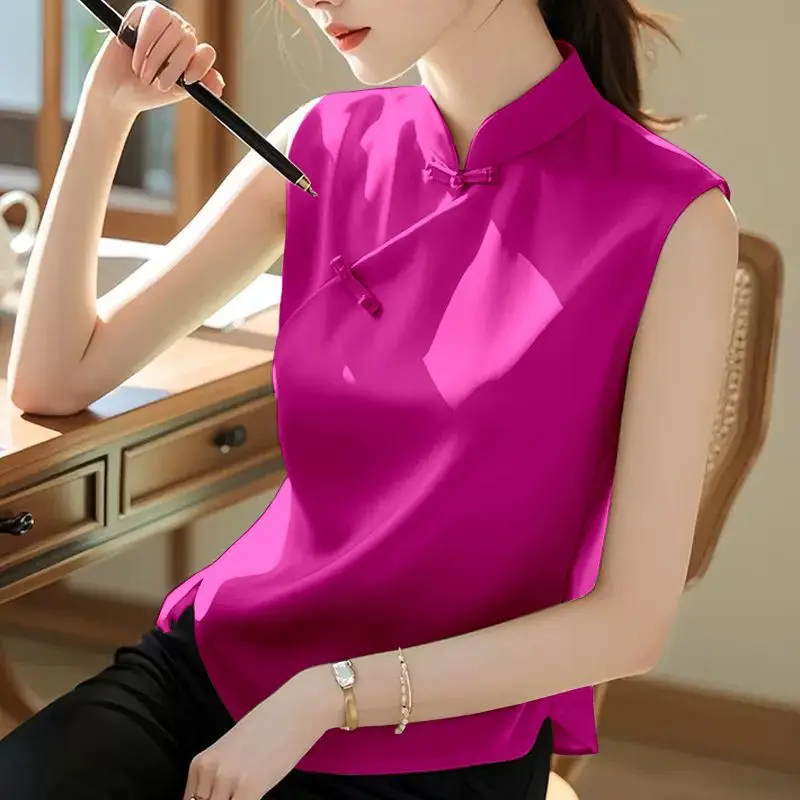 

Ele Chinese Sle Loose Svel Chiffon Vest Top Women's Faionable Versatile irt Summer 2025 New Arrival