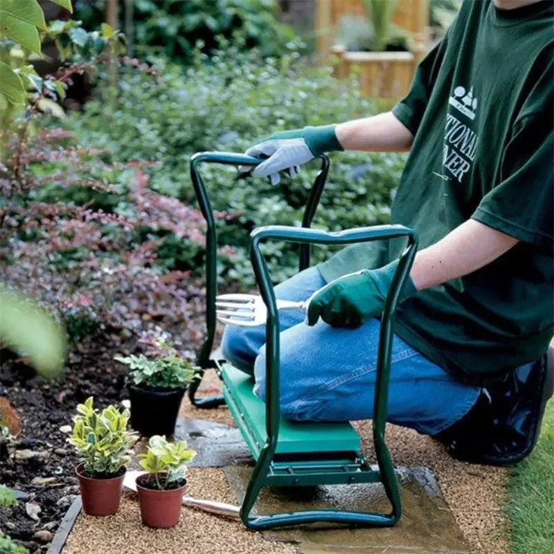 1pc New Garden Kneeling Stool, Outdoor Dual Use Kneeler Seat With Tool Bag, Gardening Work Bench