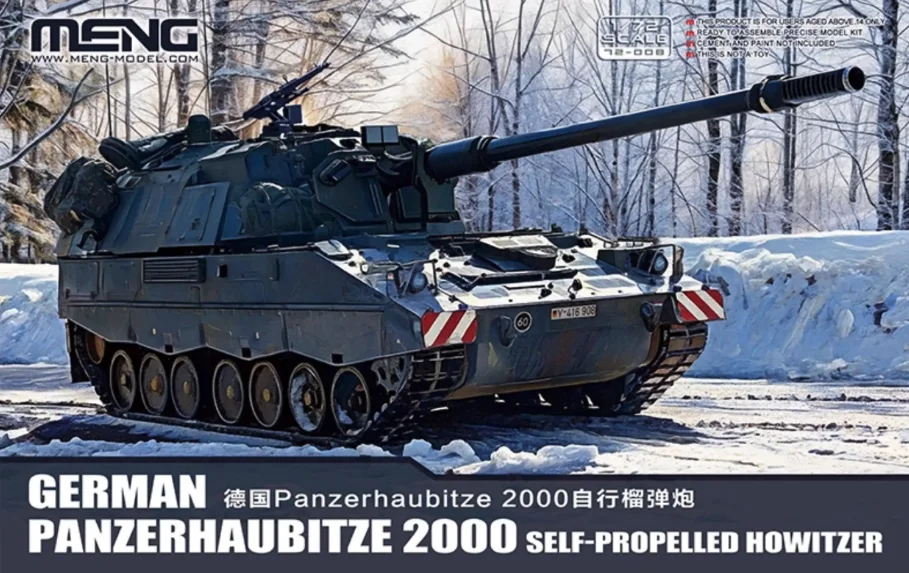 Meng 72-008 1:72 Scale German PZH2000 Panzerhaubitze 2000 Self Propelled Howitzer Vehicle Plastic Assembly Model Building Kit