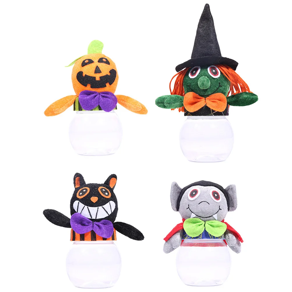 

1 Set 4 Pcs Halloween Pumpkin Candy Jar Witch Gift Box (Assorted Color) Halloween Jar Pumpkin Jar Halloween Storage Box