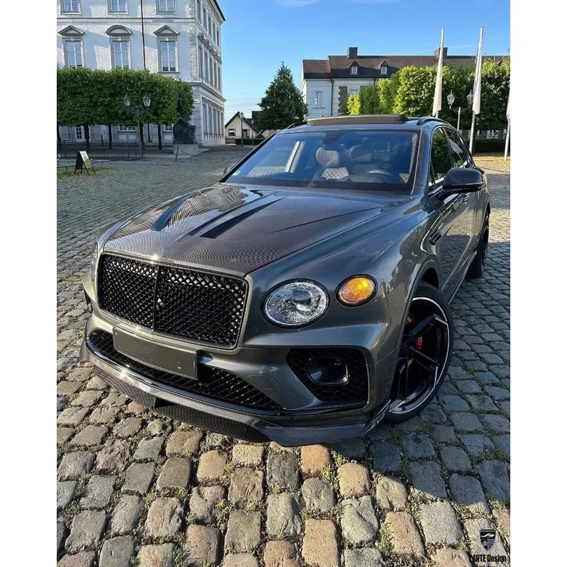 Applicable to LD style forBentley Bentayga dry carbon fiber and bumper front lip rear diffuser spoiler body kit