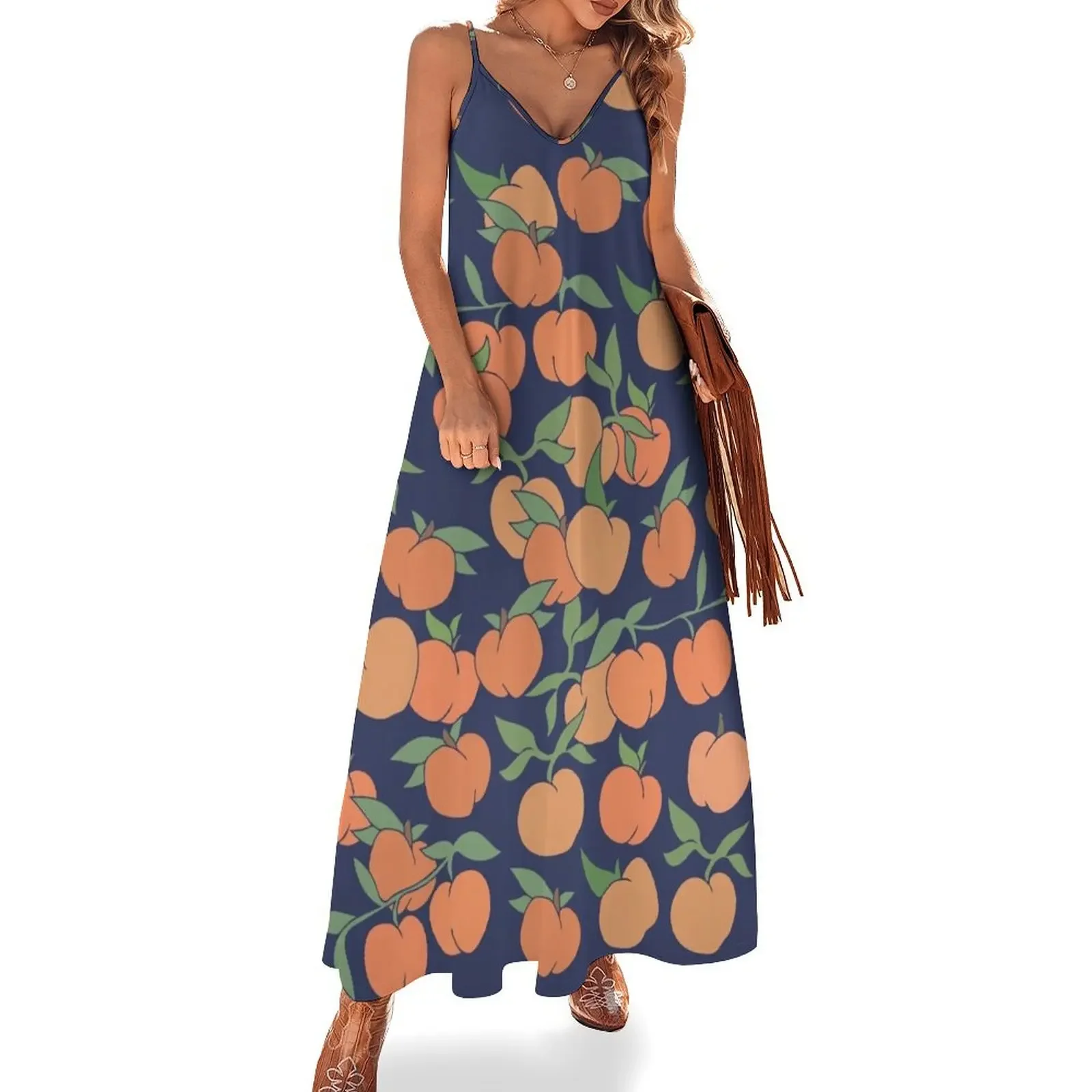 

Just Peachy Peaches Sleeveless Dress sensual sexy dress for women Women's long dress