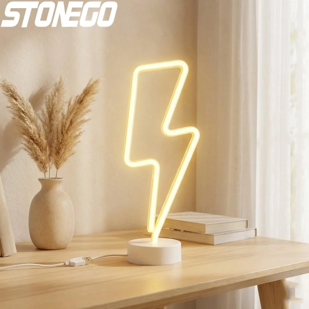 

Creative LED Lightning Festival Home Atmosphere Lamp Stylish Neon Design Multicolor Light Decor