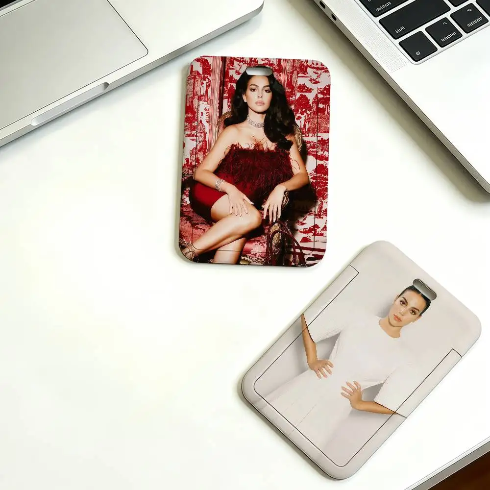 Model G-Georgina Rodriguez Work lanyard with ID card holder employee badge and office work permit case