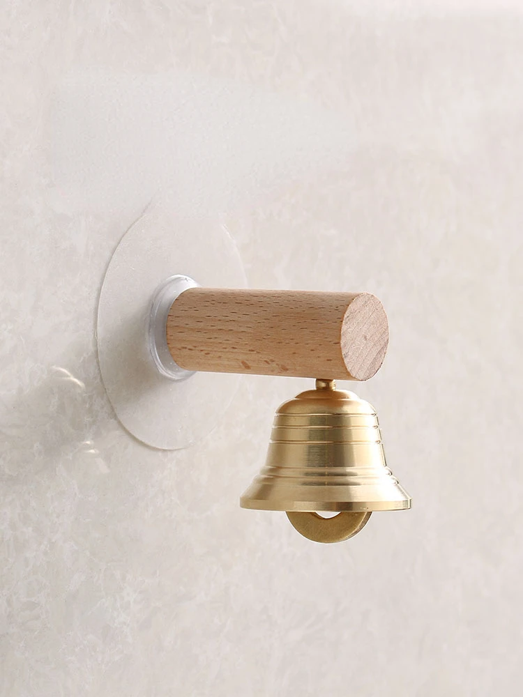 

Second generation brass solid wood door opening bell original with hanging bracket, pure copper collision bell, refrigerator