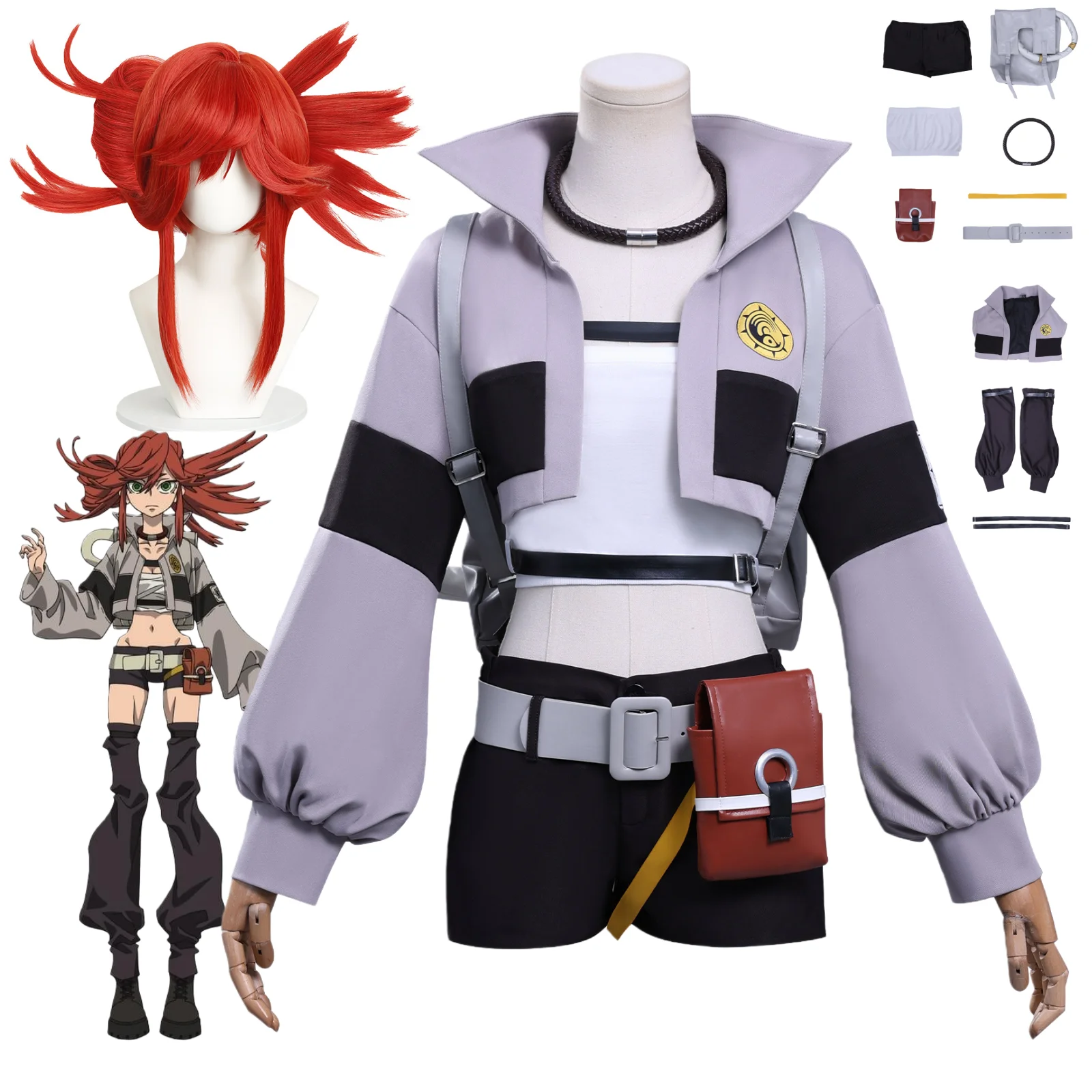 

Аниме Gachiakuta Li глазурь Косплей Костюм Парик Женщина Li глазурь Рождество Хэллоуин праздничная одежда