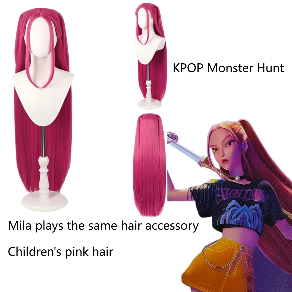 

2025Kpop Devil Hunter Movie TV Cosplay Rumi Mila Zoe Purple Pink Wig Christmas Halloween Cosplay Costume Fake