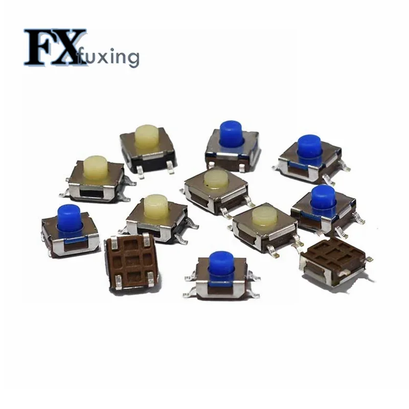 10pcs 6*6*3.1/3.4/4.3/5mm 4Pin SMD Waterproof Silicone Tact Switch Micro Push Button Tactile Switch Beige Blue Switch Ribbon NEW