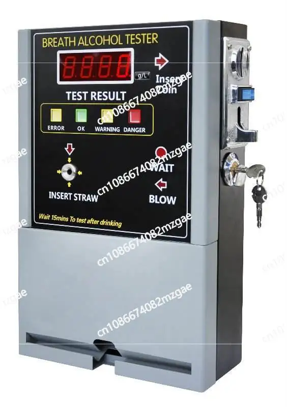 Commercial WG319 Coin Operated Breathalyzer, Alcohol Detector Machine for Bars and Pubs, Self-Service Alcohol Tester